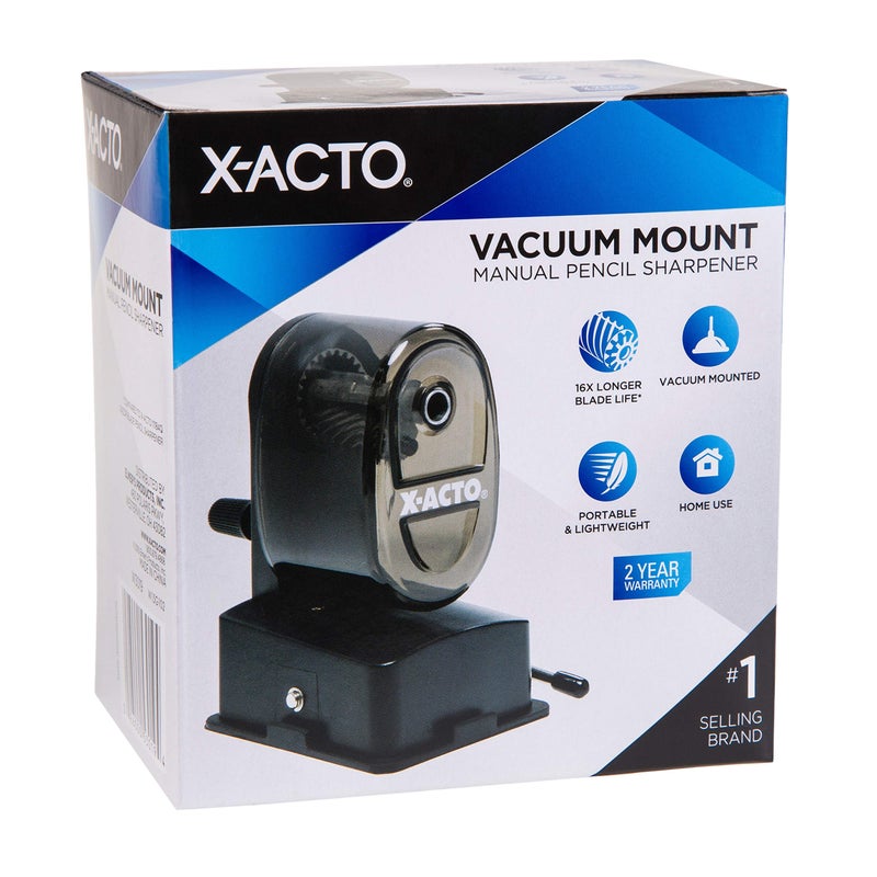 X-ACTO Bulldog Manual Pencil Sharpener w/Vacuum Mount, Colors May Vary, 1 Count - Image 1